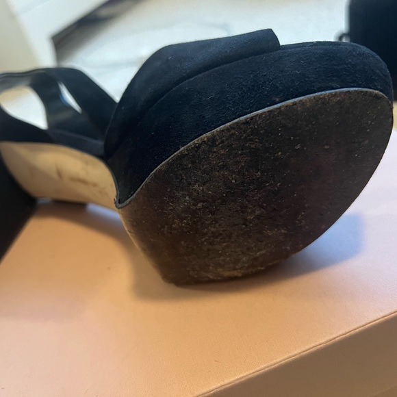 Stuart Weitzman platform shoes black suede size 8.5 used! - Picture 9 of 11